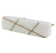 White Square Stone Gold Cross Handles